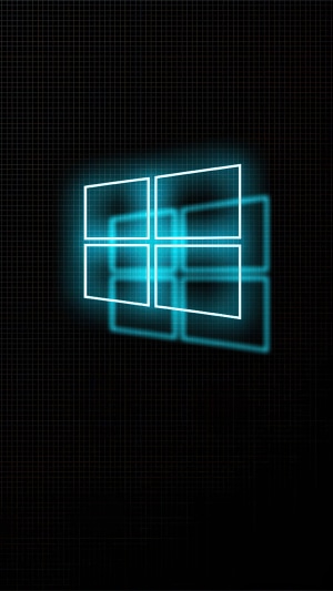 Windows 10 logo on a grid background