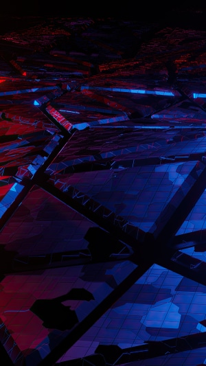 Abstract digital art with red and blue lights