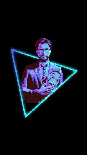 Professor from Money Heist holding a mask