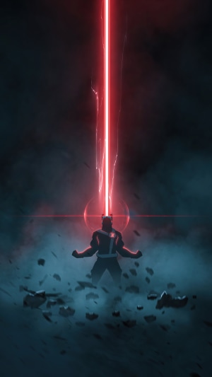 Cyclops from X-Men firing optic blast