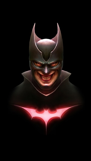 Dark Batman Artwork with Red Bat Symbol