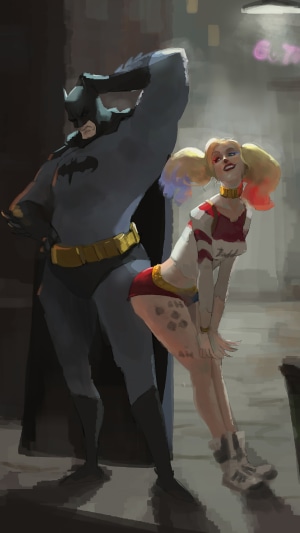 Batman and Harley Quinn artwork