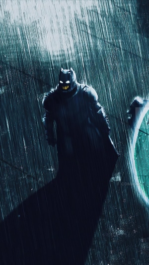 Batman in the rain artwork