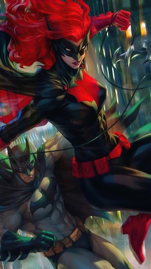 Batwoman and Batman artwork 4K