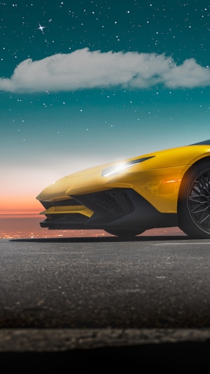 Yellow Lamborghini Aventador 4K