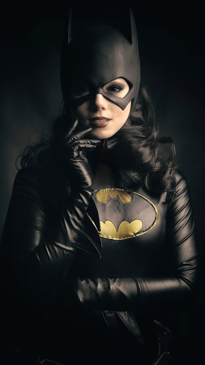 Batgirl cosplay with Batman logo