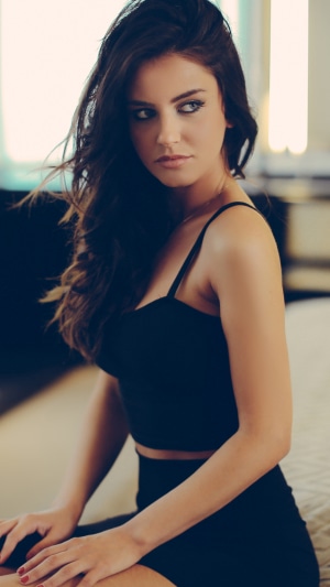 Woman in black dress