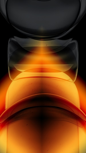 Abstract digital art with glowing orange and black elements