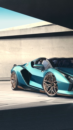 Blue Lamborghini Sian Roadster