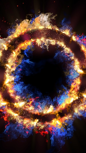 Abstract swirling fire and smoke