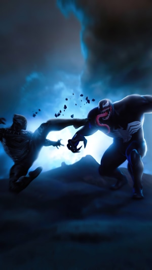 Black Panther vs. Venom artwork 4K