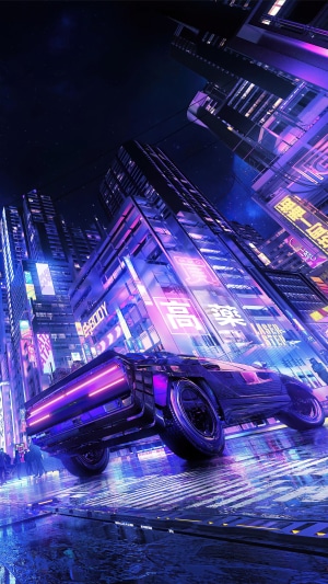Cyberpunk Cityscape Digital Art