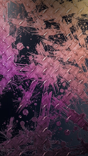 Abstract digital art with metallic paint splatters