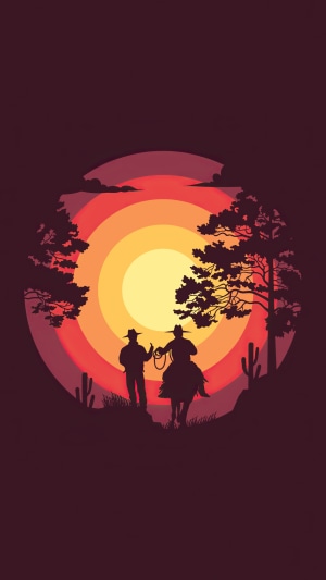 Cowboys at Sunset