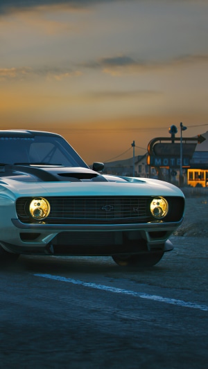 Chevrolet Camaro at a motel