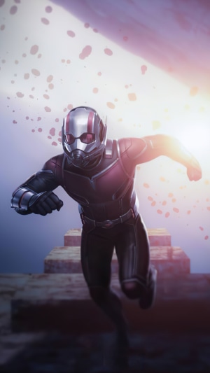 Ant-Man running in a surreal environment 4K