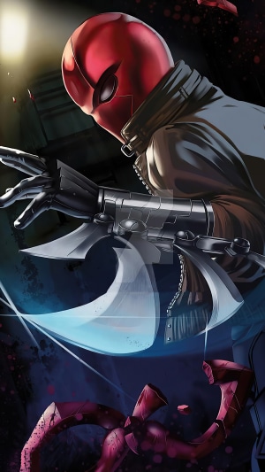 Red Hood with Blades Artwork 4K