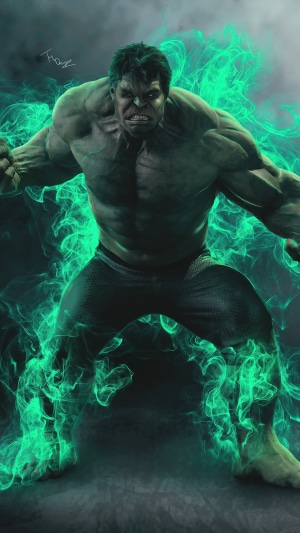 Hulk with Green Energy Effects Artwork