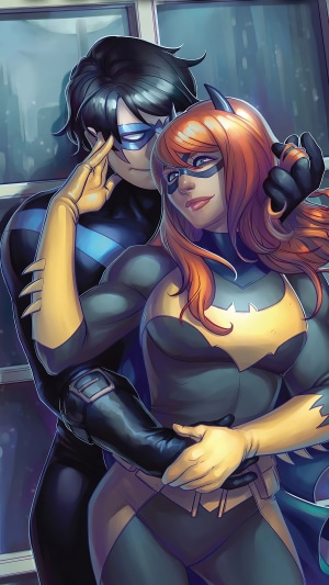 Nightwing and Batgirl artwork 4K