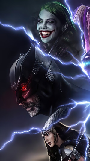 Batman, Joker, and Wonder Woman artwork 4K
