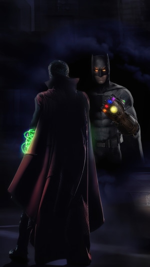 Batman and Doctor Strange with Infinity Gauntlet 4K