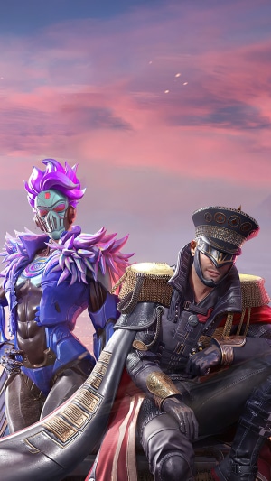 PUBG characters in military and futuristic outfits