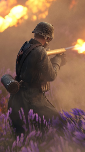 Soldier with flamethrower in Battlefield V