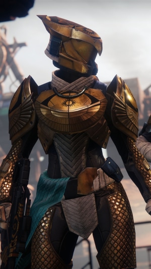 Destiny 2 Guardian in golden armor
