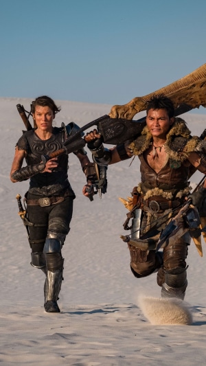 Milla Jovovich and Tony Jaa in Monster Hunter 4K