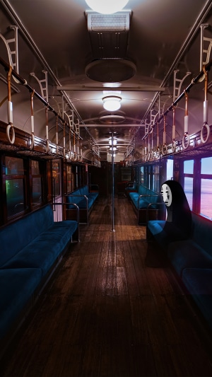 No-Face from Spirited Away on a Train 4K