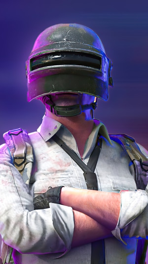 PlayerUnknown's Battlegrounds character in helmet