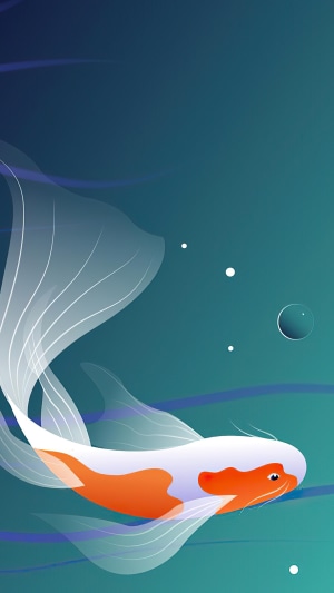 Minimalist Koi Fish Artwork