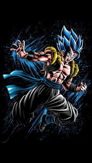 Gogeta from Dragon Ball Z in Super Saiyan Blue