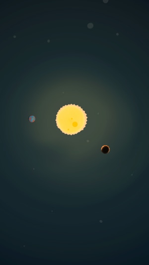 Digital universe with planets and stars
