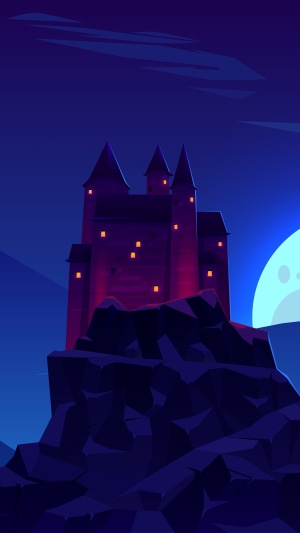 Minimalist castle artwork 4K
