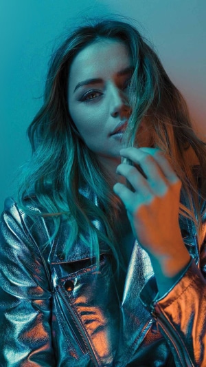 Ana de Armas in a silver jacket