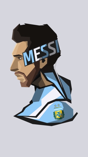 Lionel Messi in Argentina Jersey Digital Art