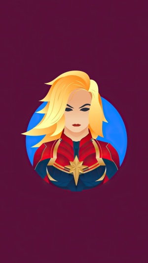 Captain Marvel minimalist artwork 4K