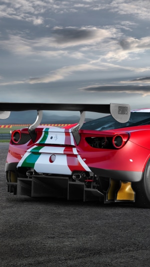 Ferrari 488 GT3 racing car rear view