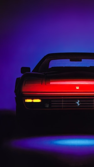 Ferrari Testarossa in Retrowave Style