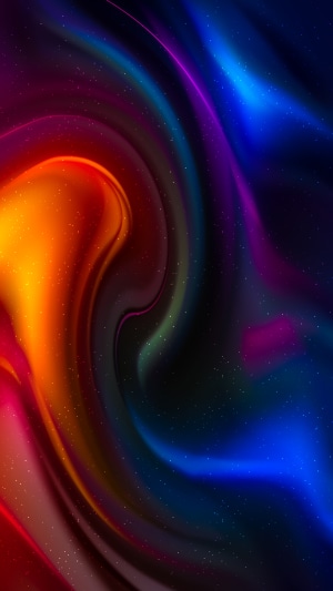 Abstract digital art with swirling colors and stars 4K