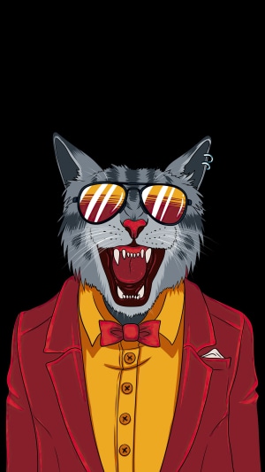 Cat wearing sunglasses and a suit