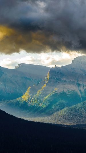 Mountains under dramatic clouds, 4K