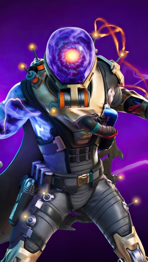 Fortnite Chapter 2 character with purple cosmic head