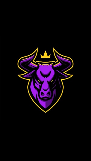 Purple Bull with Crown Artwork