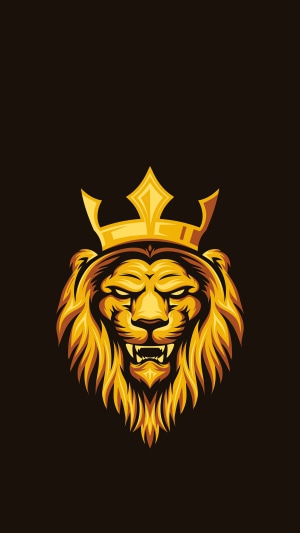 Majestic Lion with Golden Crown Logo Artwork