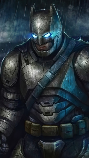 Batman in armored suit artwork 4K