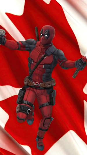 Deadpool artwork with Canadian flag