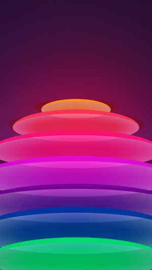 Abstract rainbow layered circles 4K