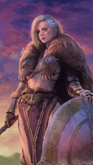 Warrior woman with shield from Black Desert Online 4K